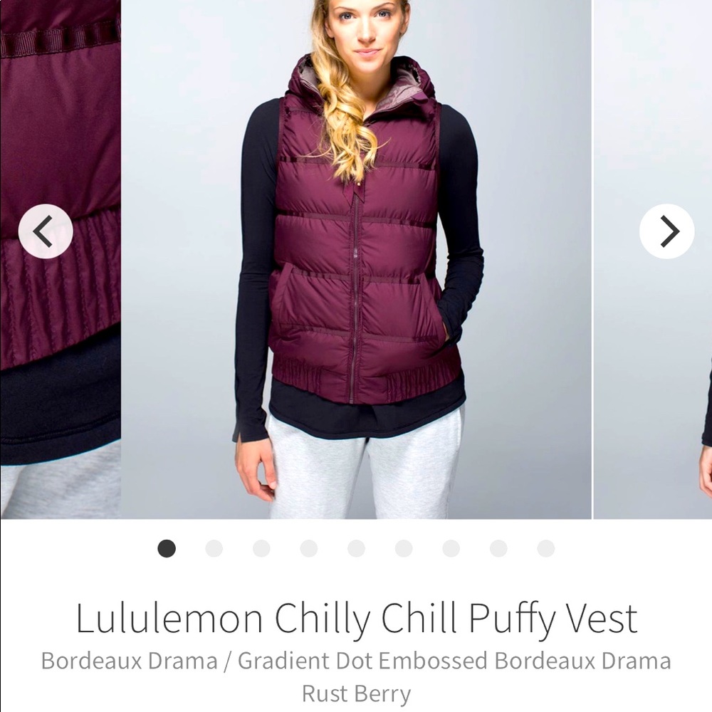 Lululemon Chilly Chill Vest 🔥REVERSIBLE🔥 Bordeaux Drama Gradient Dot Embossed